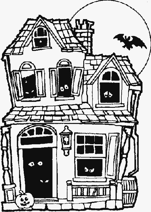 coloriage maison d halloween